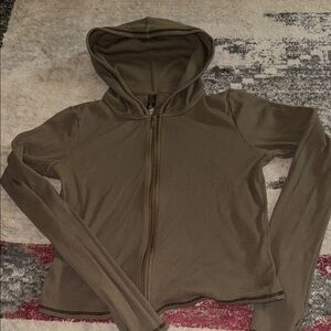 SKIMS Olive Zip-Up Hoodie